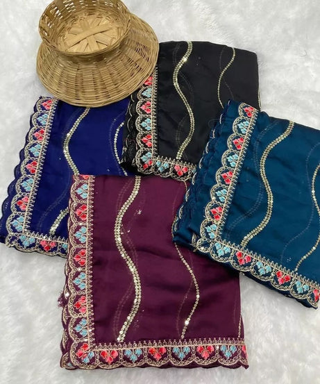 Women's Wedding Special Rangoli Silk Saree,Indian Party Wear Sari & Blouse