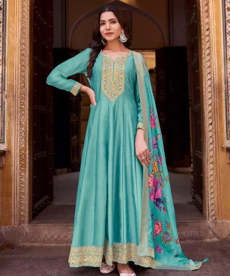 Silk Indian Wedding Pakistani Wear Top Bottom & Dupatta