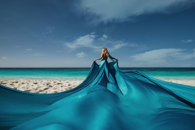 Custom Infinity Flying Dress Silk Satin Womens Photo Shoot Outfit