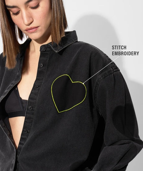 Denim Shacket  Charcoal Women Shackets