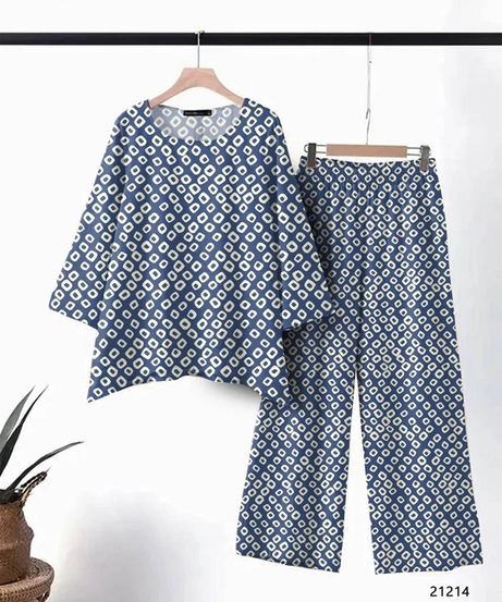 Women's Wear Pure cotton print with tone concept Top With Plazo co-ord set 12-SH