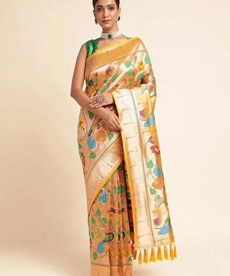 Banarasi Soft Silk Paithani Saree With Blouse