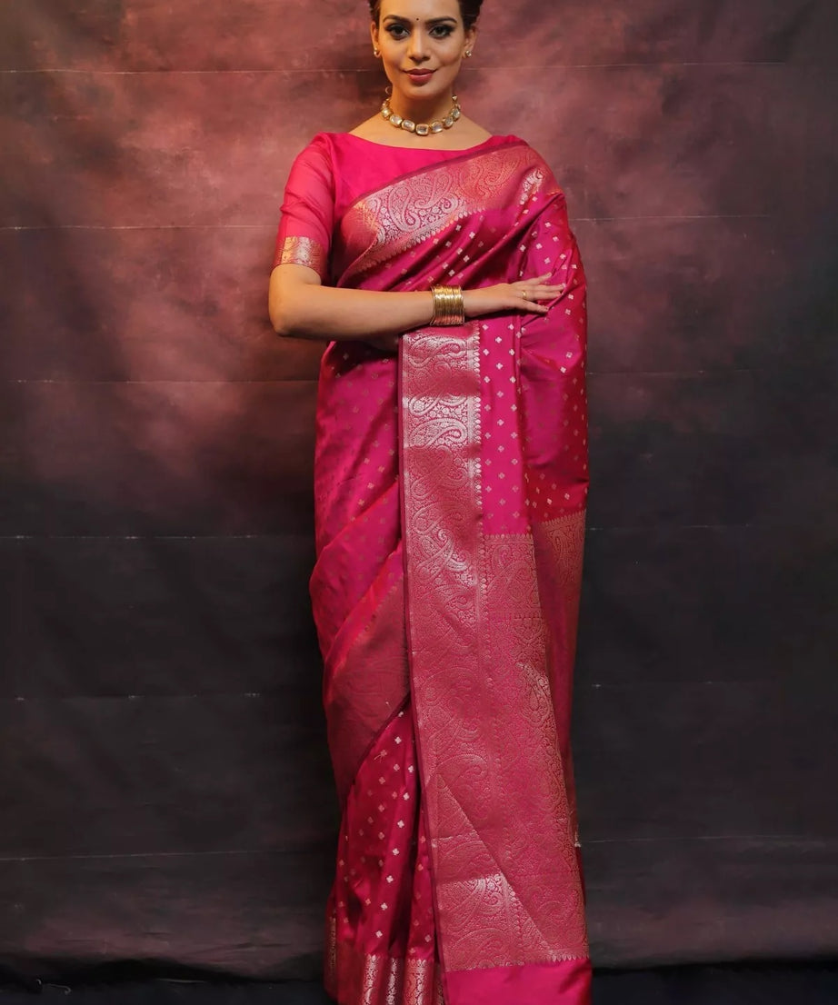 Banarasi Soft Silk Party Wear Saree With Blouse