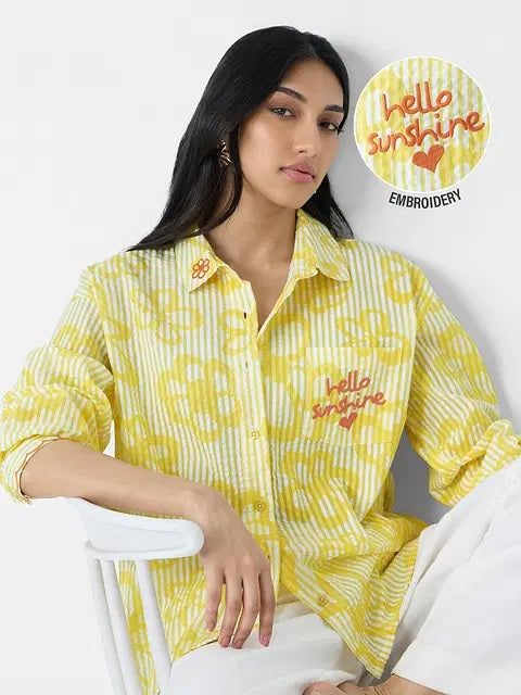 Hello Sunshine Women Boyfriend Shirt