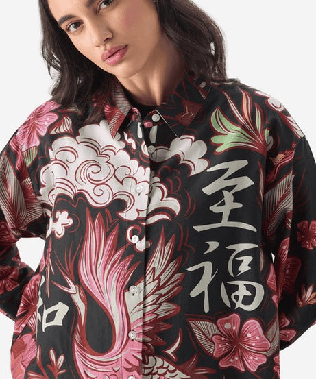 Konnichiwa Women Boyfriend Shirts