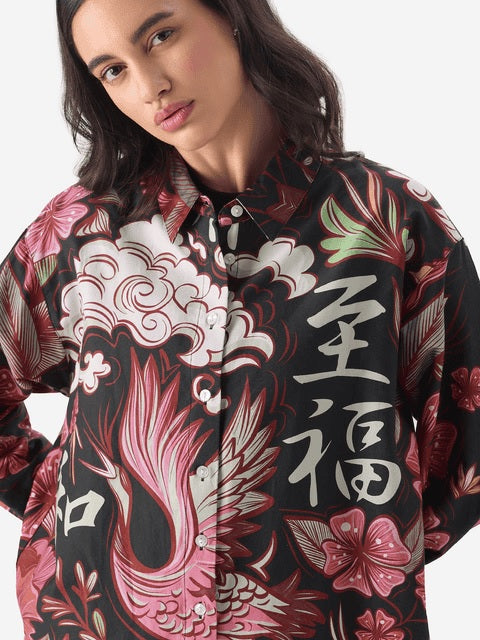 Konnichiwa Women Boyfriend Shirts