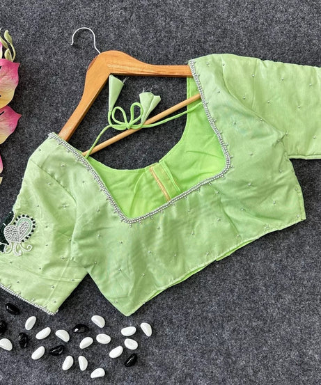 Lemon Silk Saree Blouse