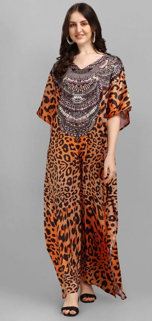 Kaftan Dress For Women Bathwing Sleeve Long Printed Maxi Dresses For Ladies