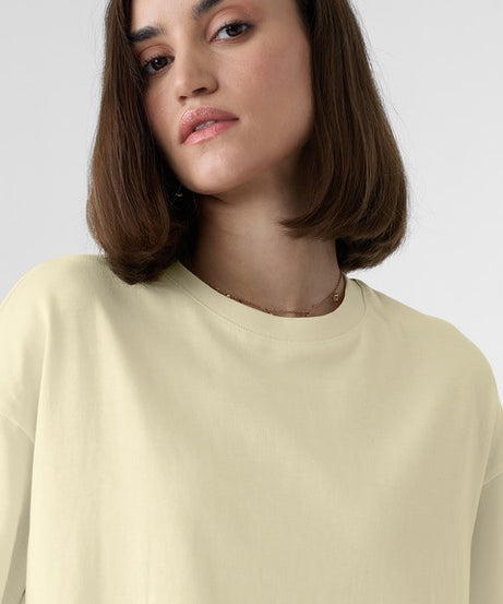 Solids: Off-White Women Oversized T-Shirts