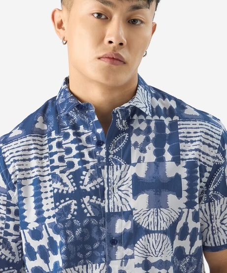 Indigo Block Holiday Shirts