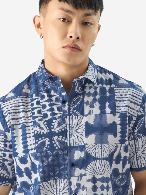 Indigo Block Holiday Shirts