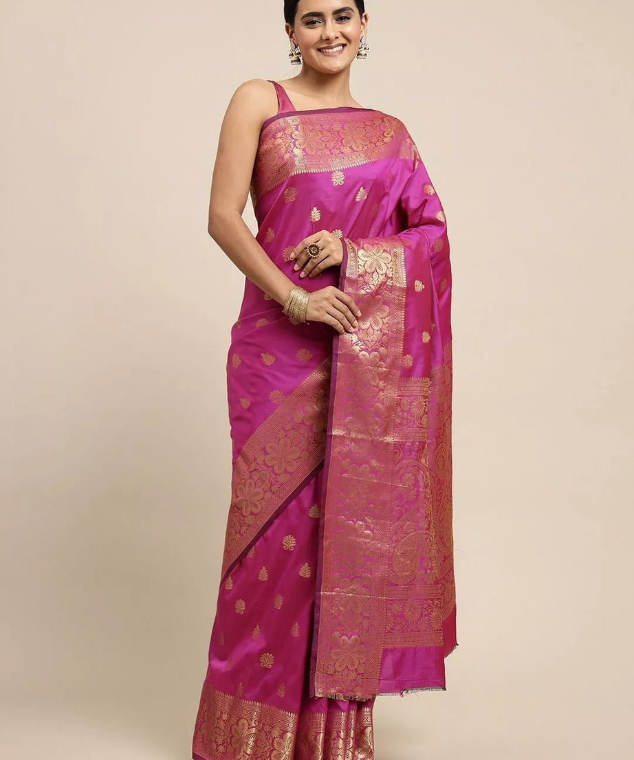 Party Wear Fancy Banarasi Soft Silk Saree For Women's