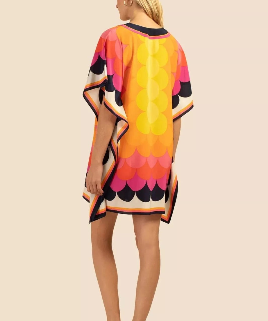 Soft Silk Crepe Kaftan, New Short Caftan , Beach Wear, Multi Color Kaftan J5702