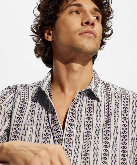Stripes Blue, White Holiday Shirts