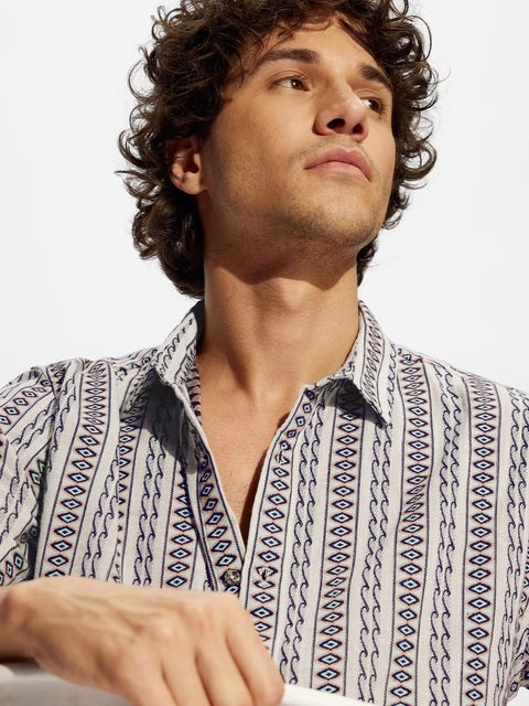 Stripes Blue, White Holiday Shirts