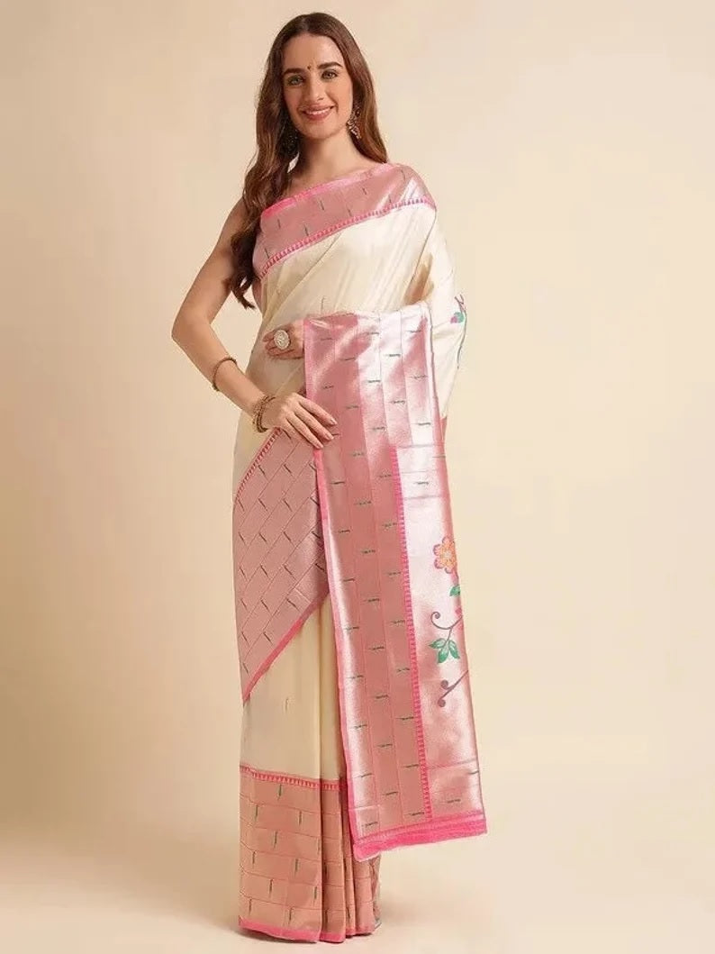Pure Soft Banarasi Silk Heavy Saree With Blouse