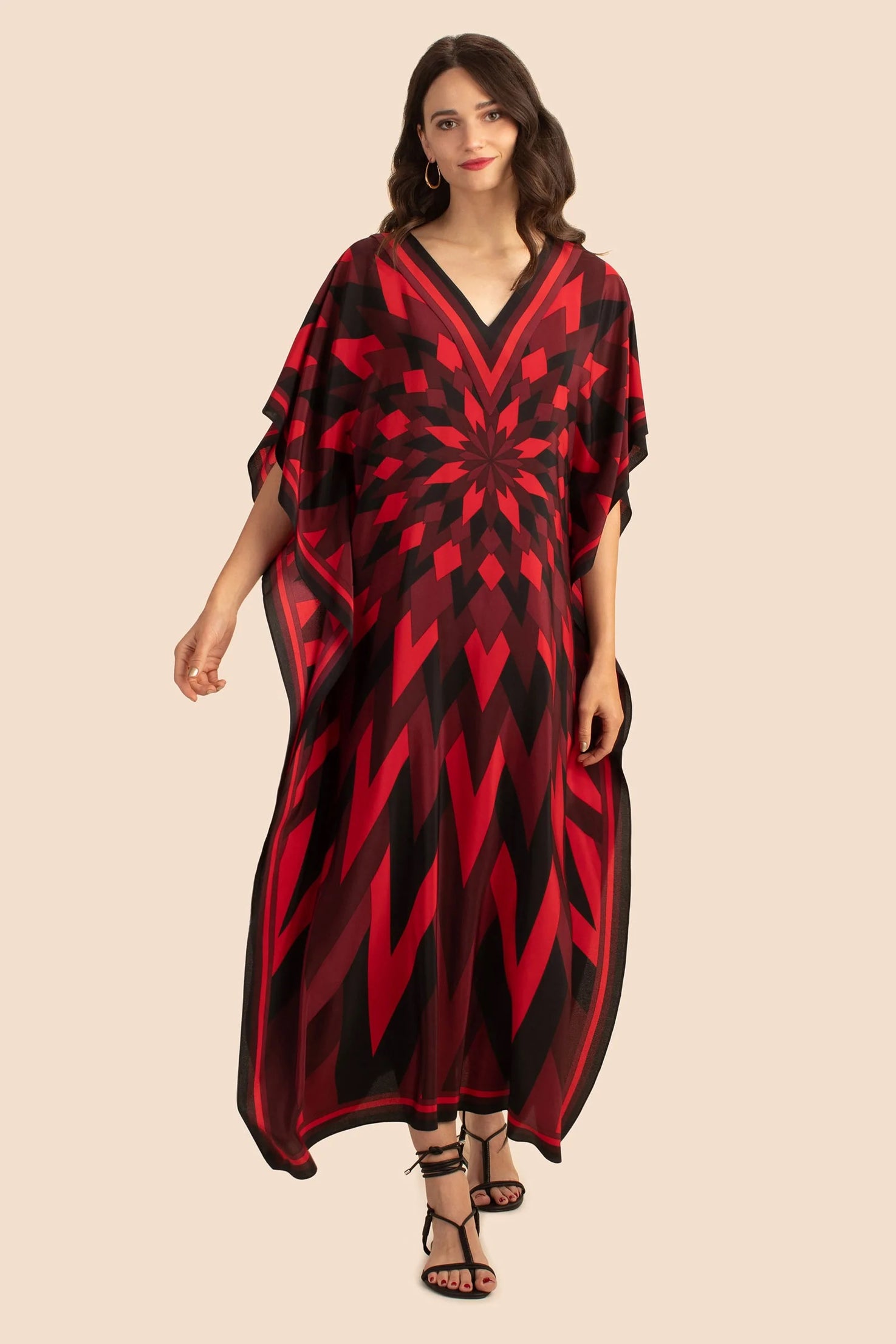 Silk Crepe Digital Printed Women's Long Kaftan