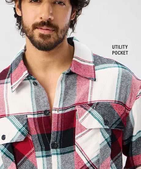 Patriotic Plaid Men's Flannel Shirt