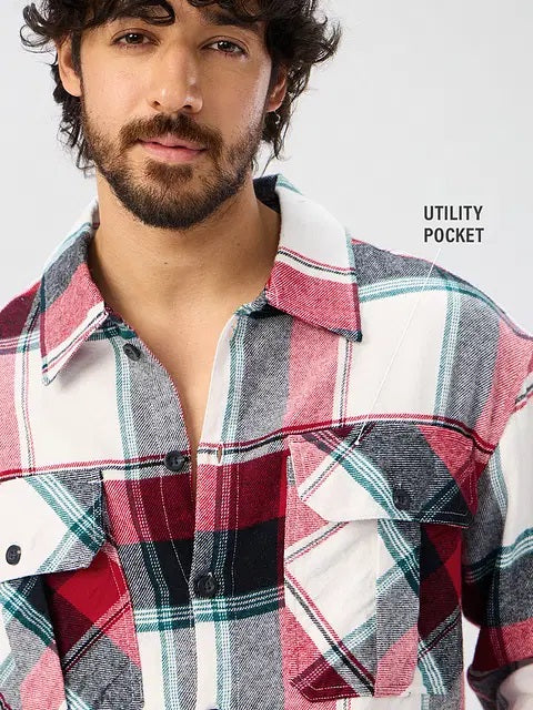 Patriotic Plaid Men's Flannel Shirt