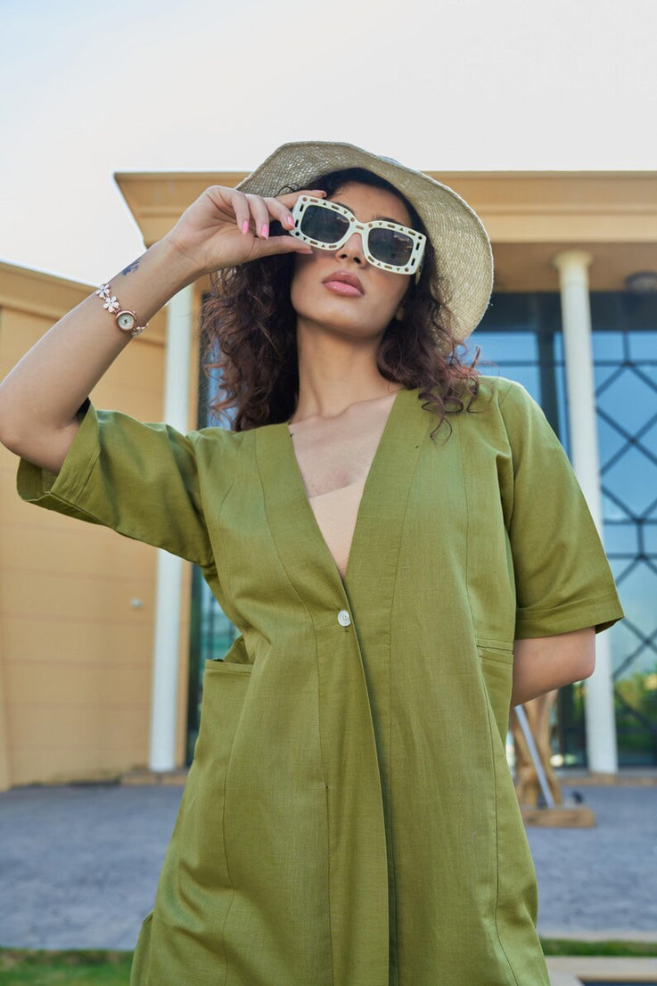 Linen Women Onepiece Dress