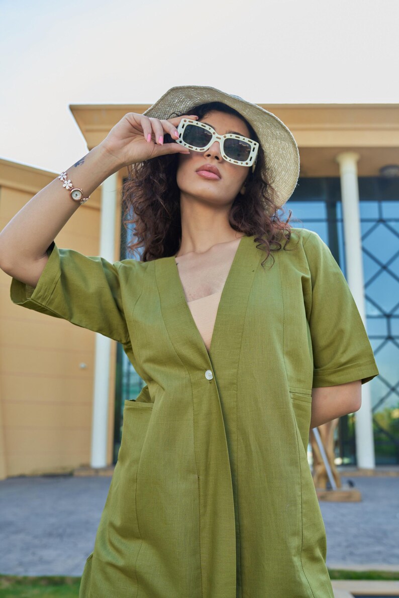 Linen Women Onepiece Dress