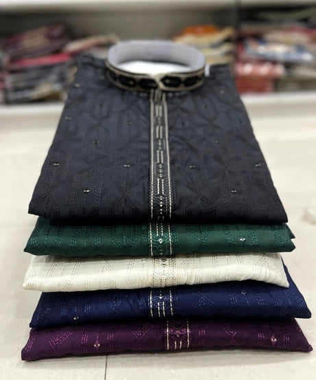 Premium Silk Kurta Pajama Set For Men's, Wedding Wear Pair For Men's