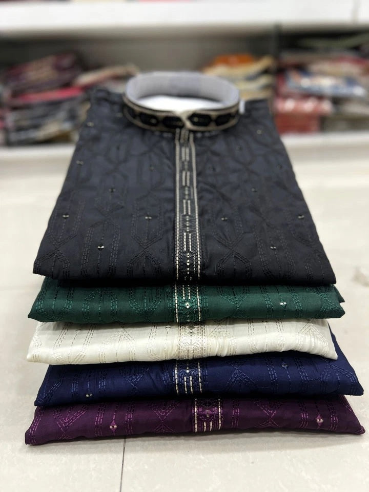 Premium Silk Kurta Pajama Set For Men's, Wedding Wear Pair For Men's