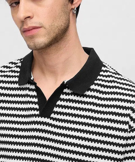 Jacquard Polo Monochrome Oversized Polos tshirt