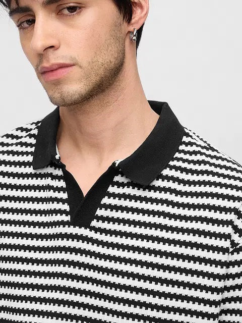Jacquard Polo Monochrome Oversized Polos tshirt