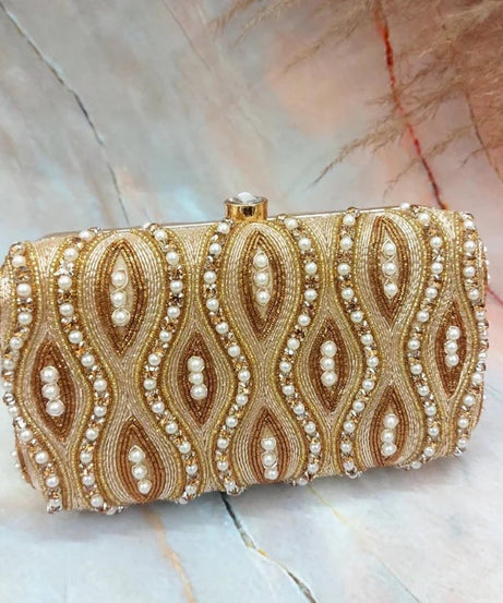 Pearl Embroidery Clutch