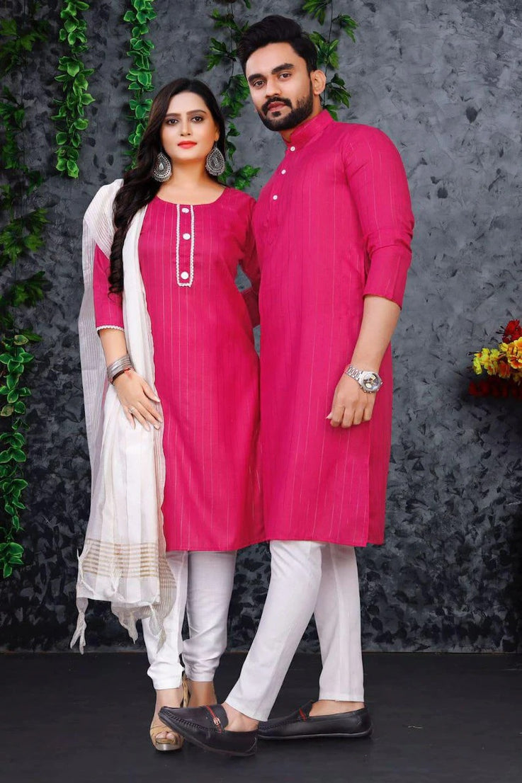 Pure Slub Cotton Couple Combo Set