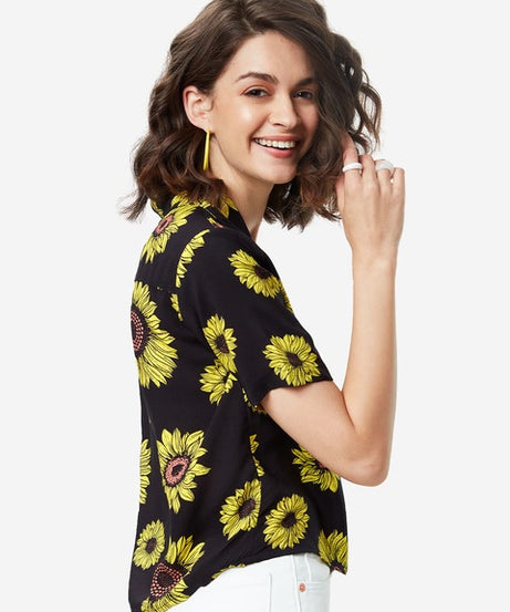 Sunflower Pattern Women Holiday Shirts