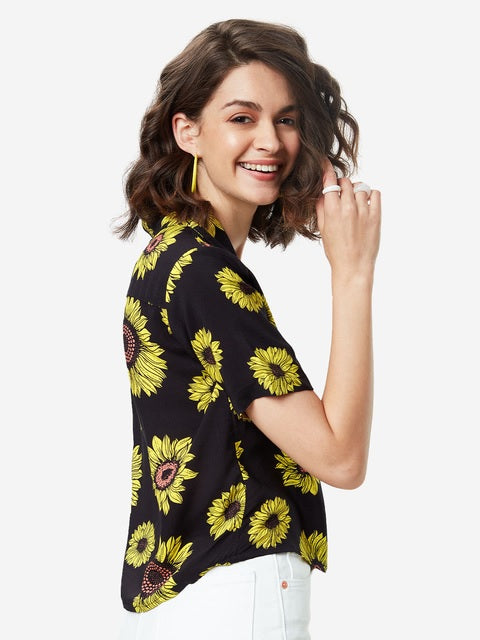 Sunflower Pattern Women Holiday Shirts