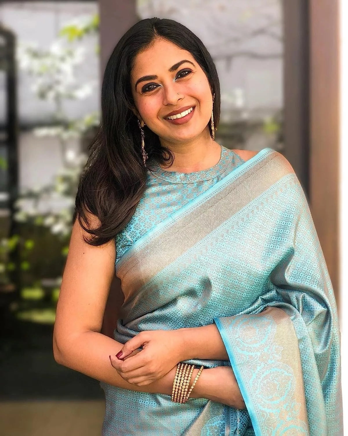 Bollywood Banarasi Soft Silk Saree For Women's, Fancy Style Sari & Blouse