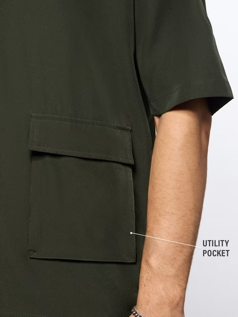 Dark Olive Hooded T-Shirts