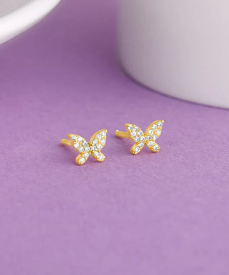 Golden Butterfly Tiny Studded Affair Earrings