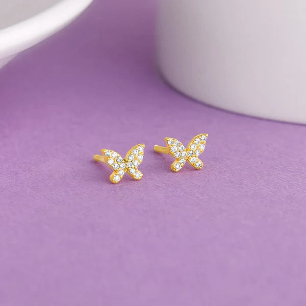 Golden Butterfly Tiny Studded Affair Earrings