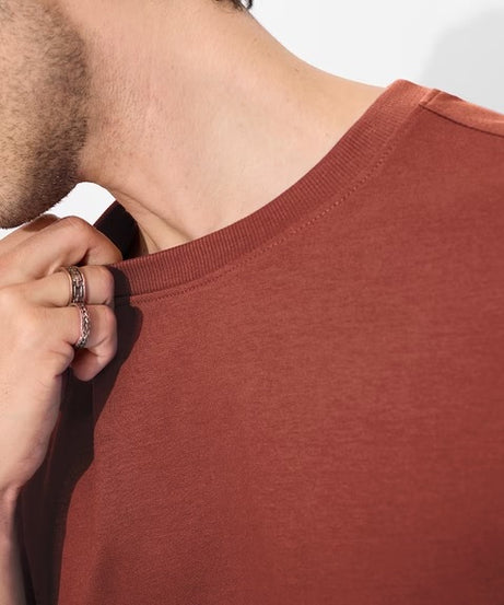 Solids Spicy Red Oversized T-Shirts