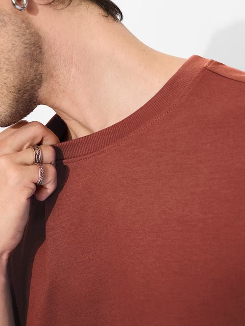 Solids Spicy Red Oversized T-Shirts