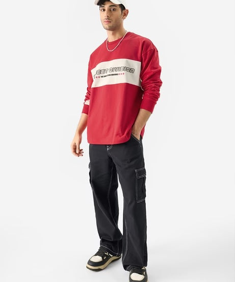 Race Red Oversized Full Sleeve T-Shirts