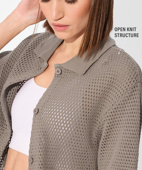 Open Knit Milano Women Boyfriend Shirts