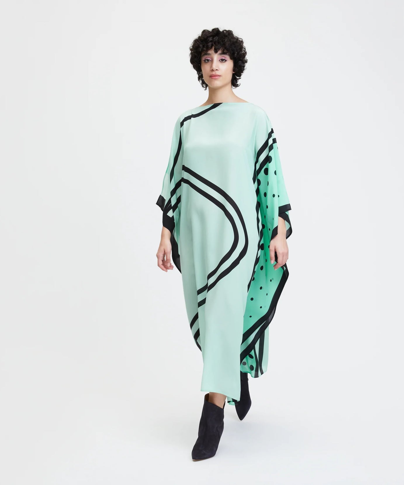 Women's Printed French Moss Long Kaftan