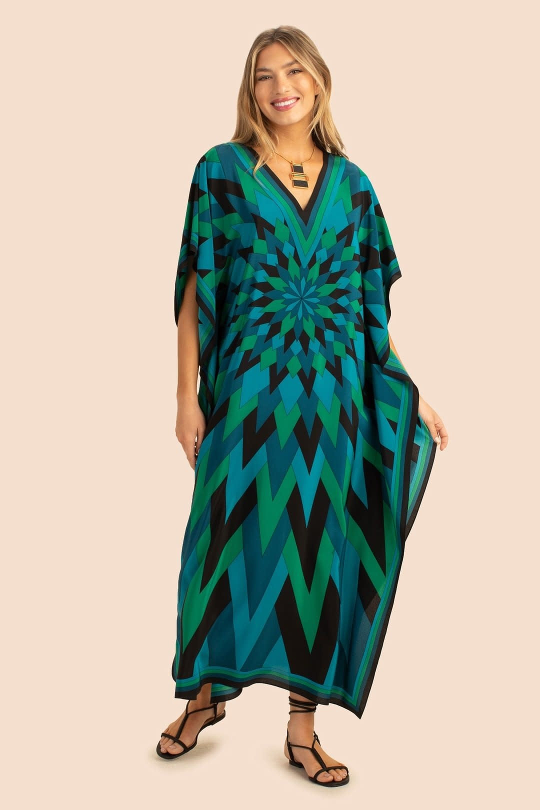Elegant Silk Crepe Kaftan - Luxurious, Lightweight Caftan For Women's