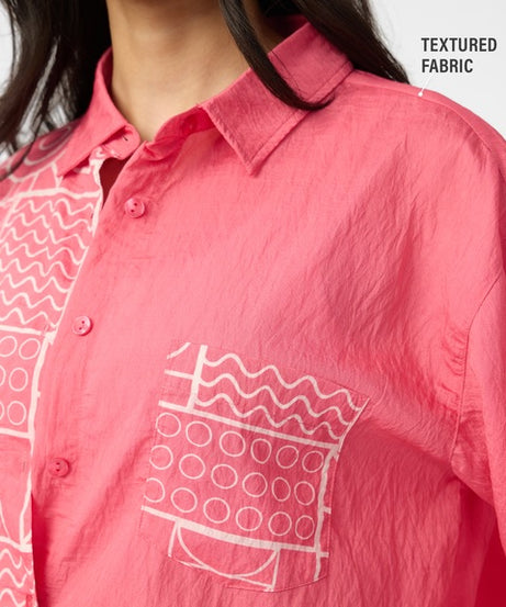 Textured Desert Rose Women Boyfriend Shirts