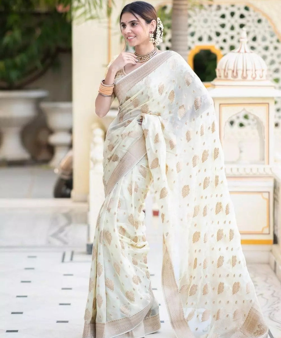 Women's Banarasi Soft Silk Saree With Blouse