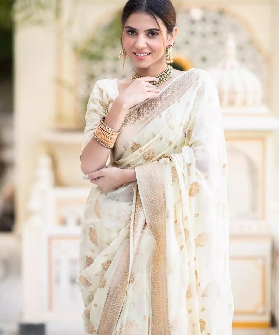 Women's Banarasi Soft Silk Saree With Blouse