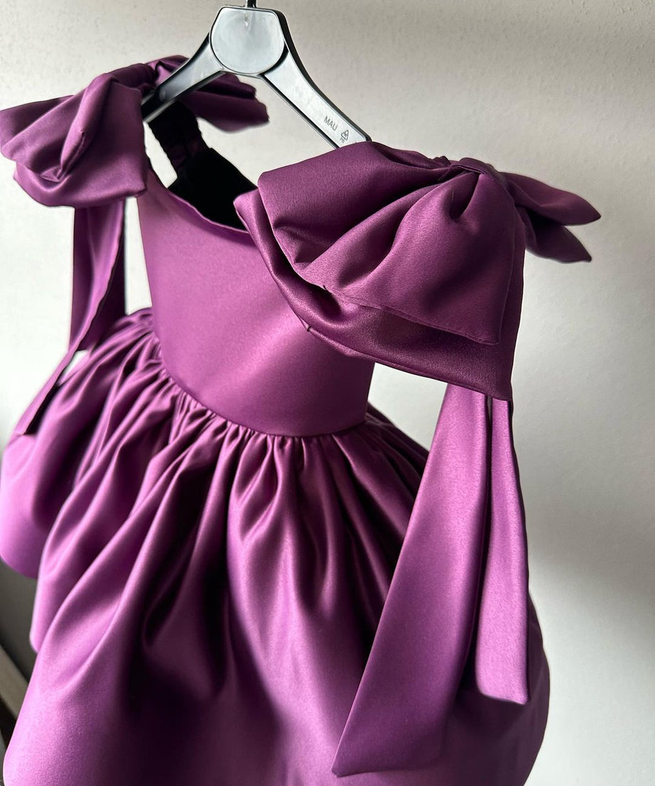 Baby Proud Wine Color frock with Hair Band