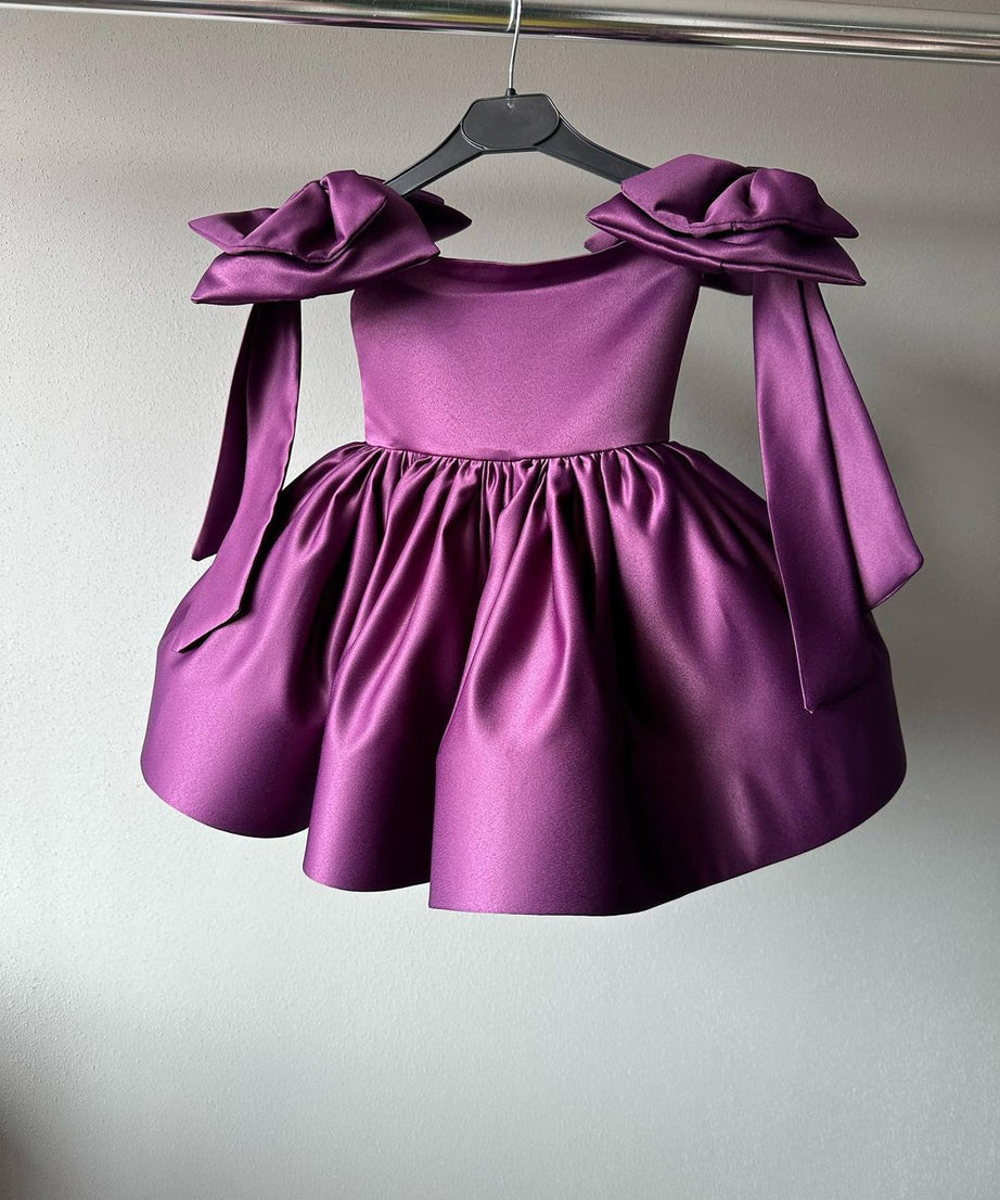 Baby Proud Wine Color frock with Hair Band