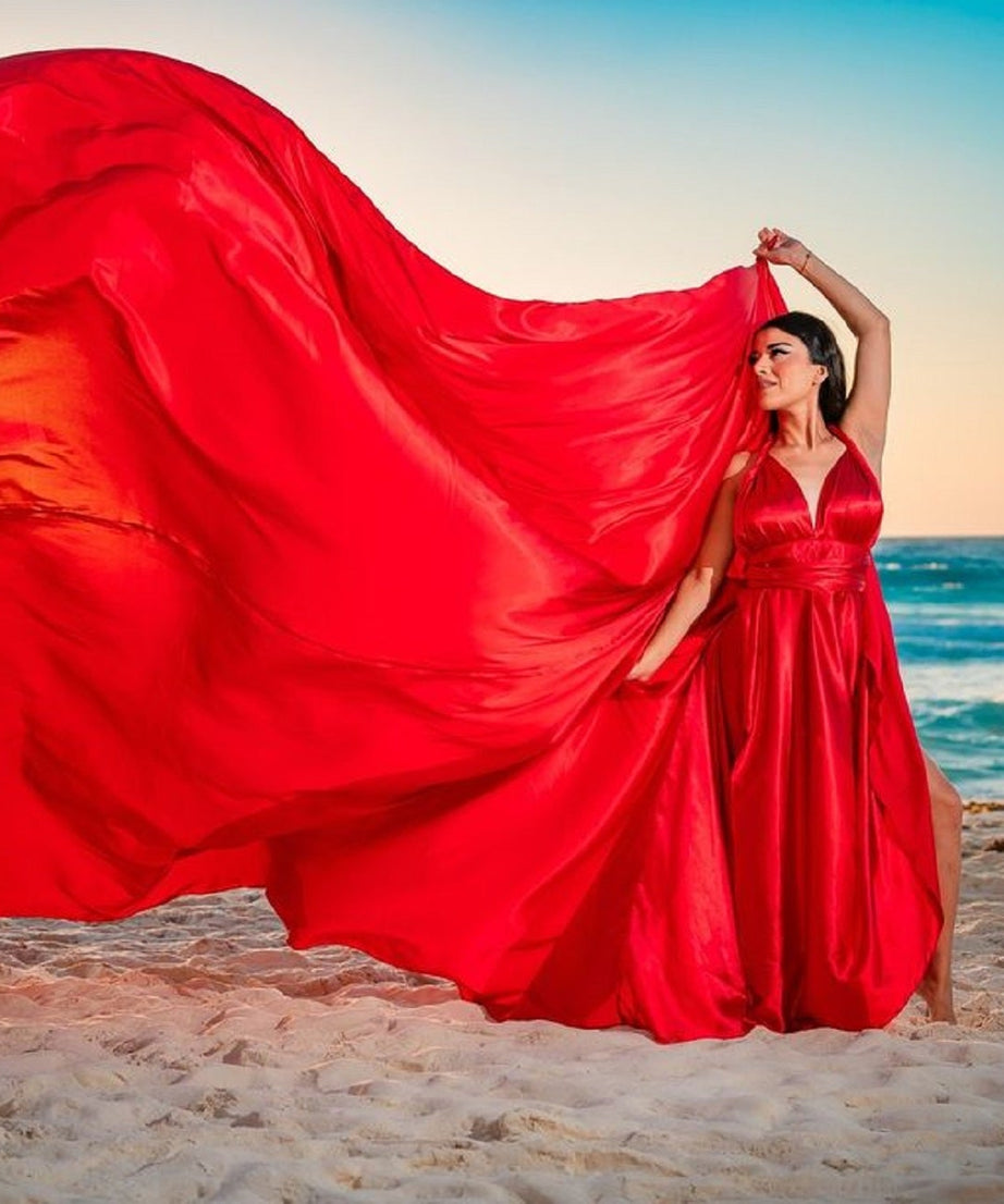 Long Flying Dress | Flying Dress for Photoshoot| Train Dress