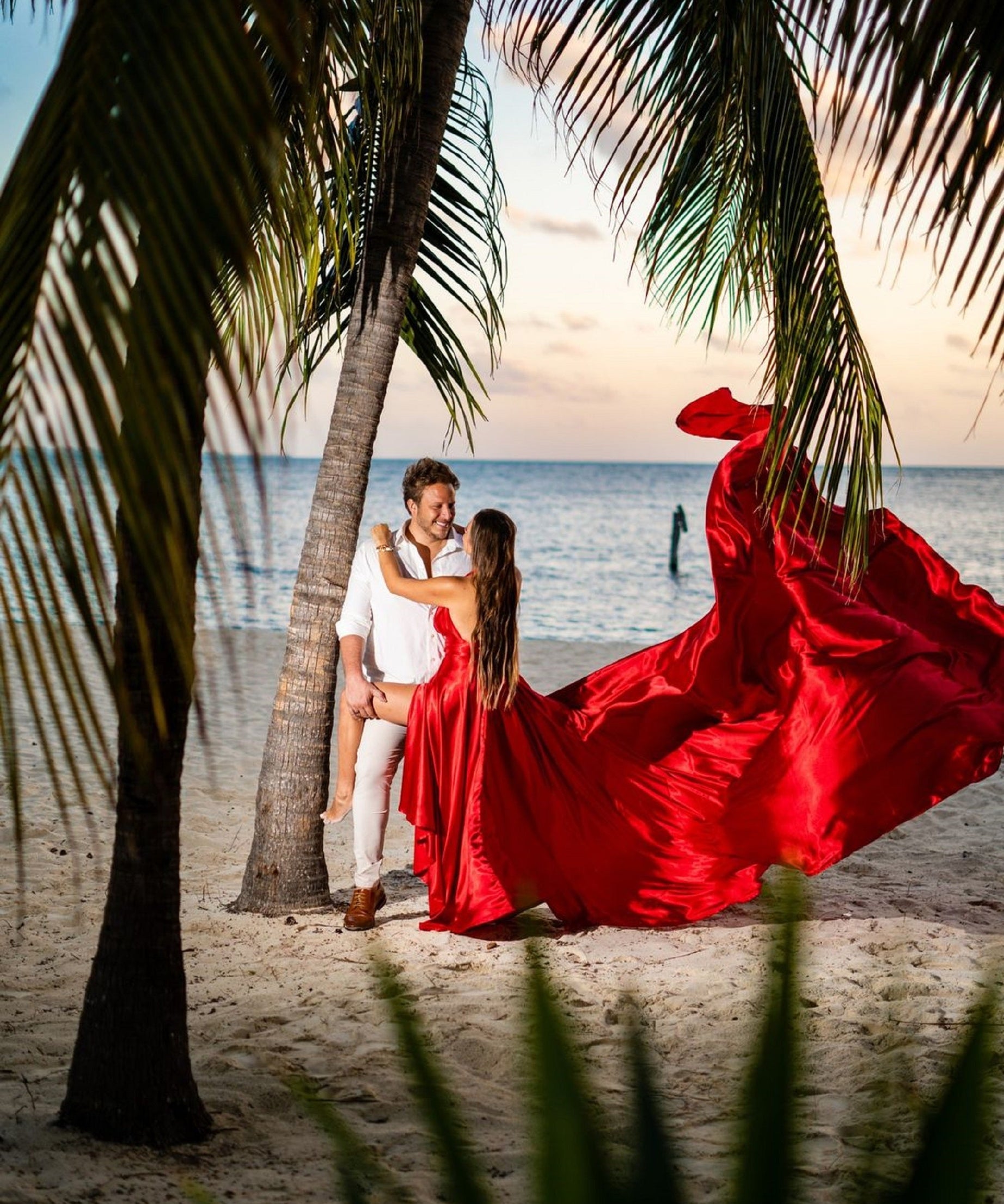 Photoshoot Dress | Flowy Dress | Satin Dress | Santorini Flying Dress